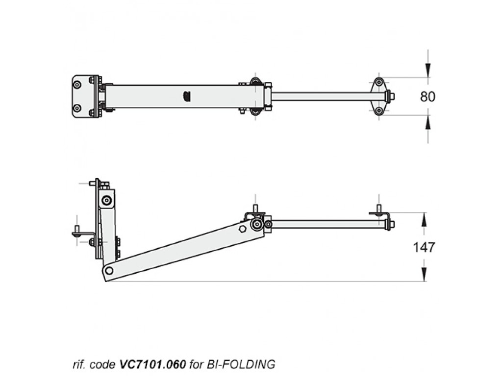 Snodo Colonna Bifolding 90 Tubolare Max 60Mm Fac Vc7101.060