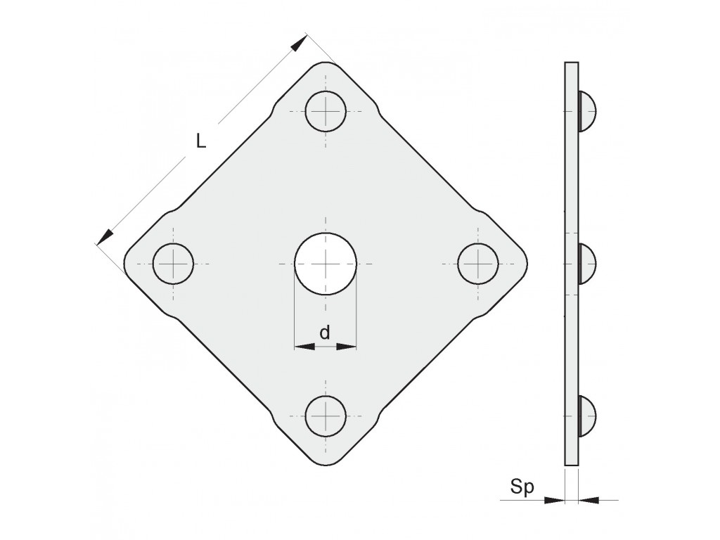 Piastra Decorata 90X90 Forata Fac 272.18 Vc9302.018