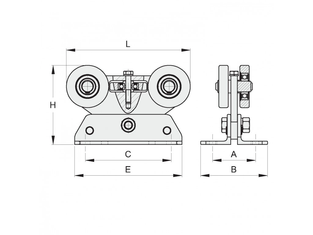 Carrello Guida Cancello Per Serie Media Fac 1010 Vd1100.075