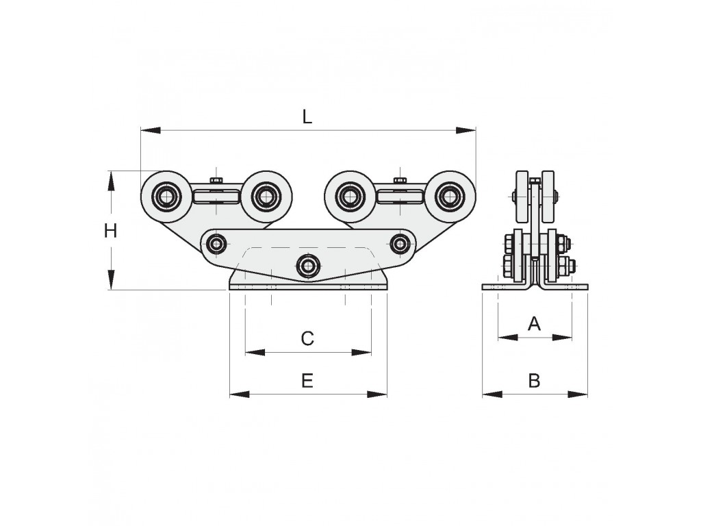 Carrello Guida Cancello Serie Grande Heavy Fac Vd1110.100