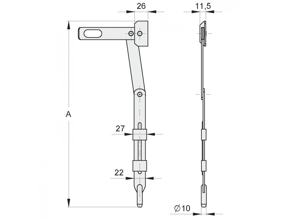 Catenaccio A Leva Serie Leggera 700 Mm Fac 305.700