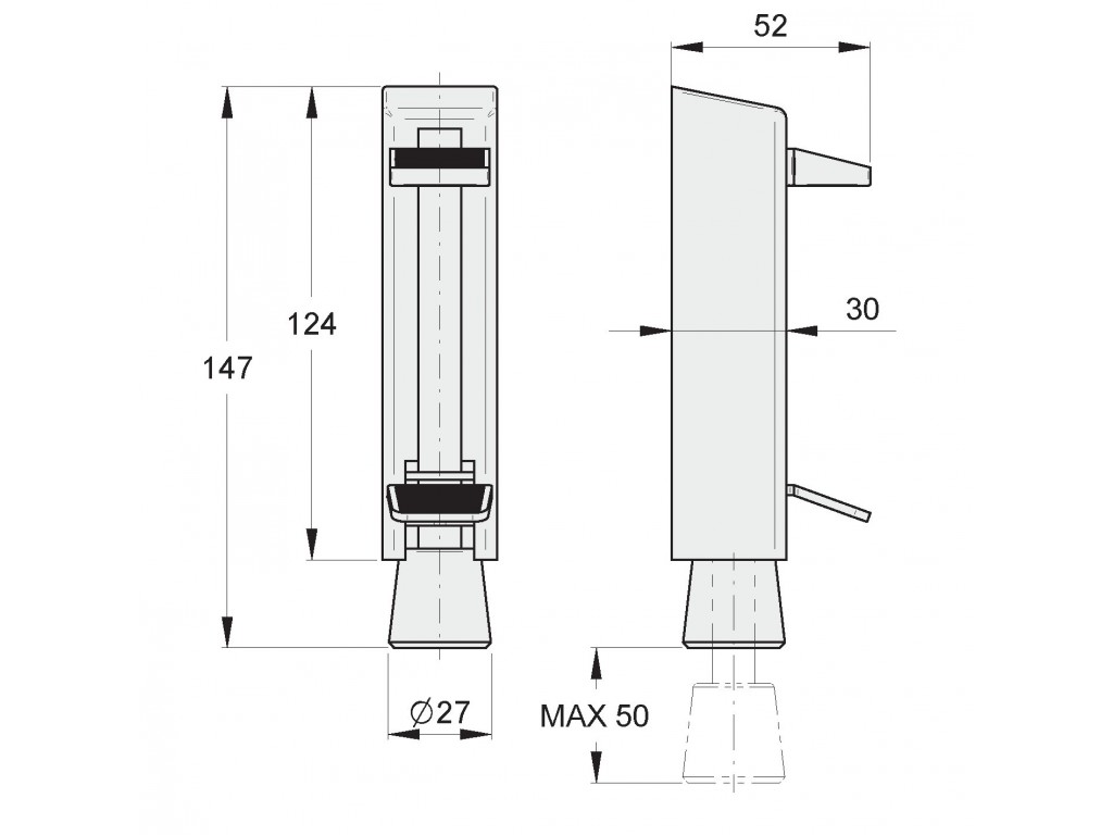 Fermaporte A Pedale Tipo Pesante Argento Fac 332