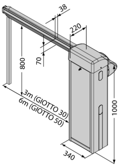 Barriera Con Motore A 24 V Bft Giotto Bt A 30 U 230v50 Ral