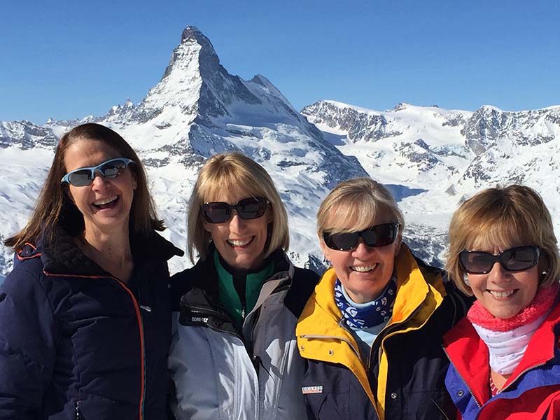 Monique Hope-Ross with friends in the Alps