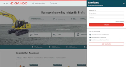 screenshot jetzt bei digando kostenlos registrieren