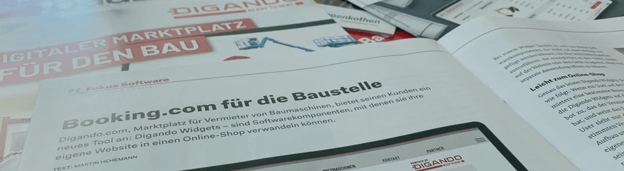 Foto Artikel "Booking.com für die Baustelle" in der Österreichischen Bauzeitung (Ausgabe 1-2/2024)