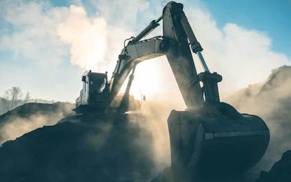 bagger auf einer baustelle