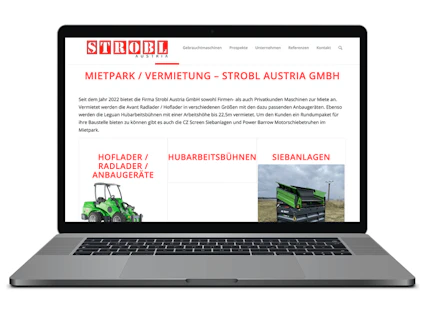 Notebook mit Strobl Austria Website