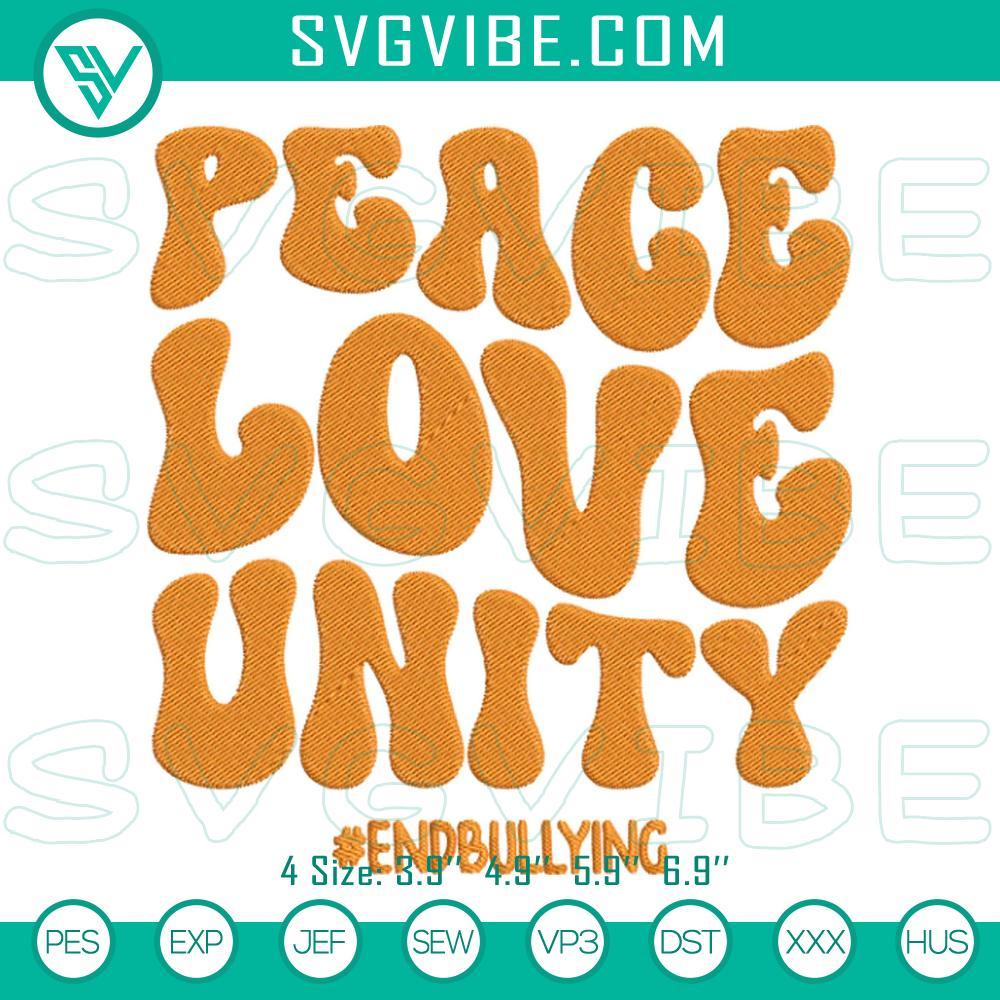 peace love unity embroidery design files mockup