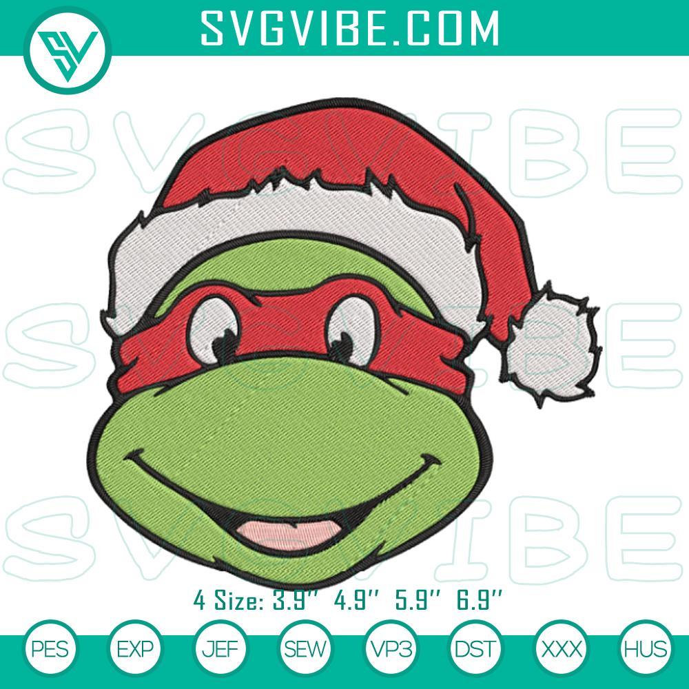 raphael ninja turtle santa hat embroidery designs tmnt christmas embroidery files mockup