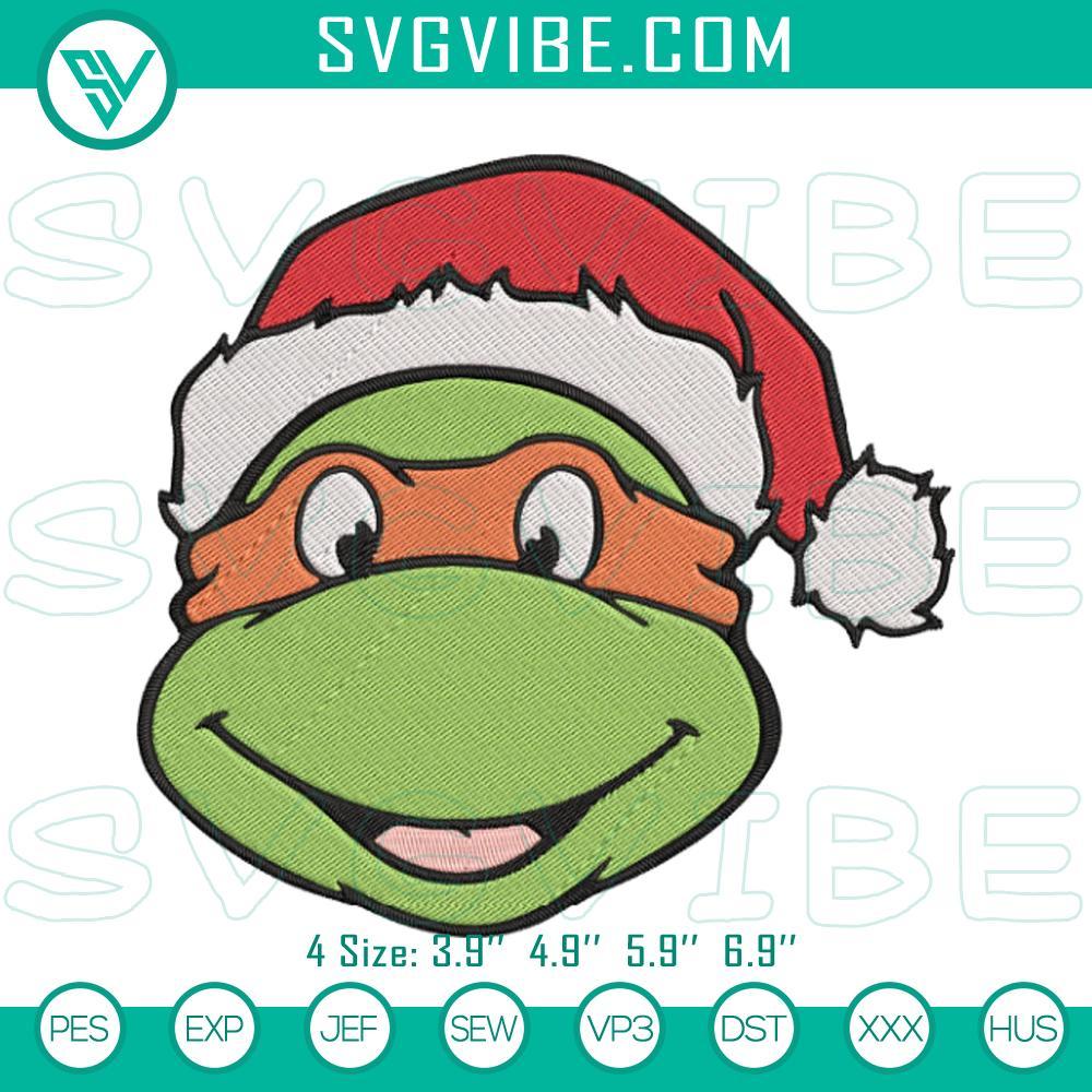 michaelangelo ninja turtle christmas embroidery designs mockup