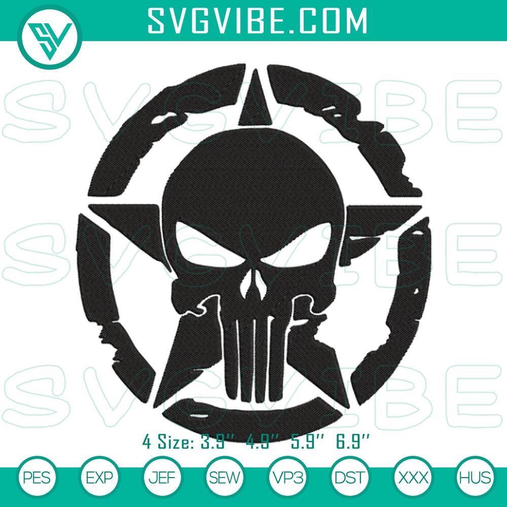 punisher skull machine embroidery design download files mockup