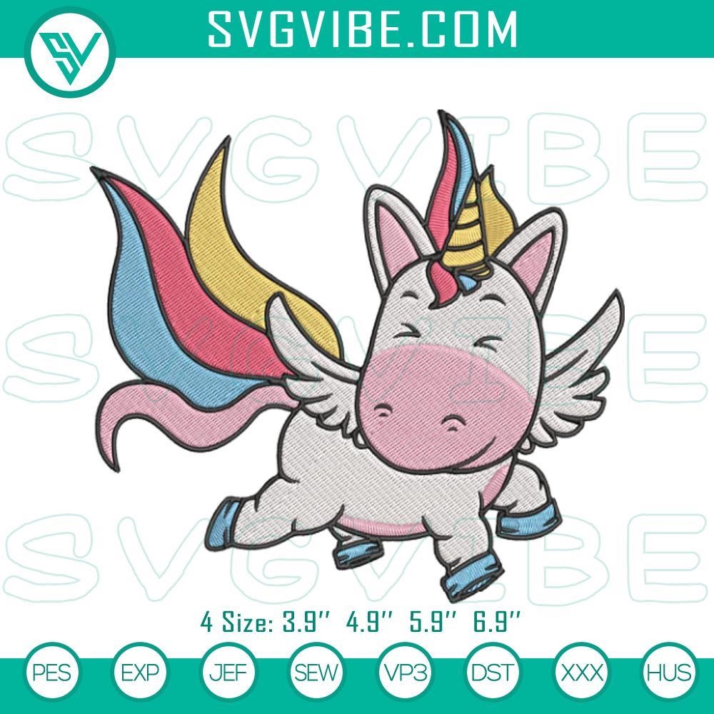 rainbow unicorn embroidery design files mockup