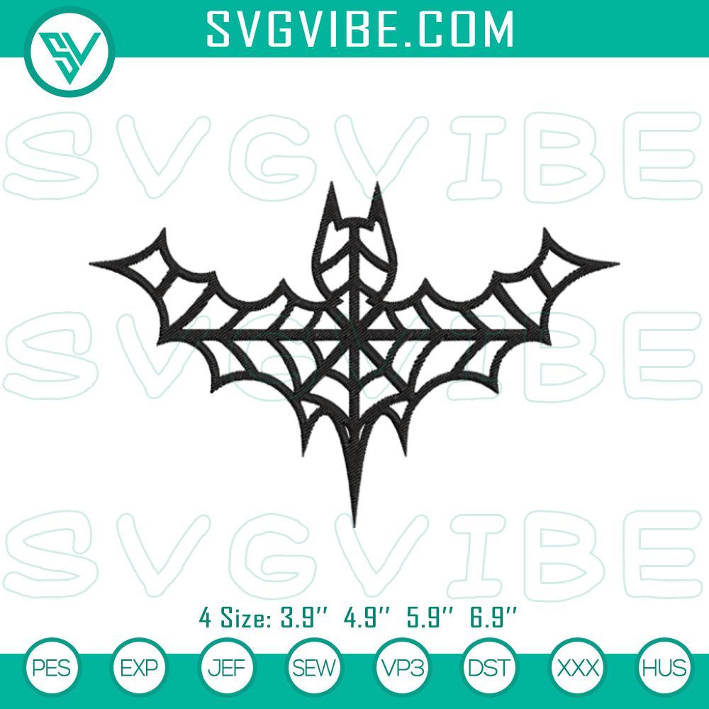 spider web bat halloween embroidery design files mockup