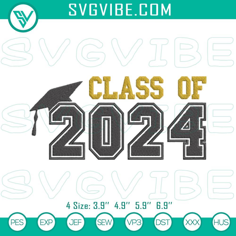 class of 2024 embroidery designs senior 2024 embroidery pattern files mockup