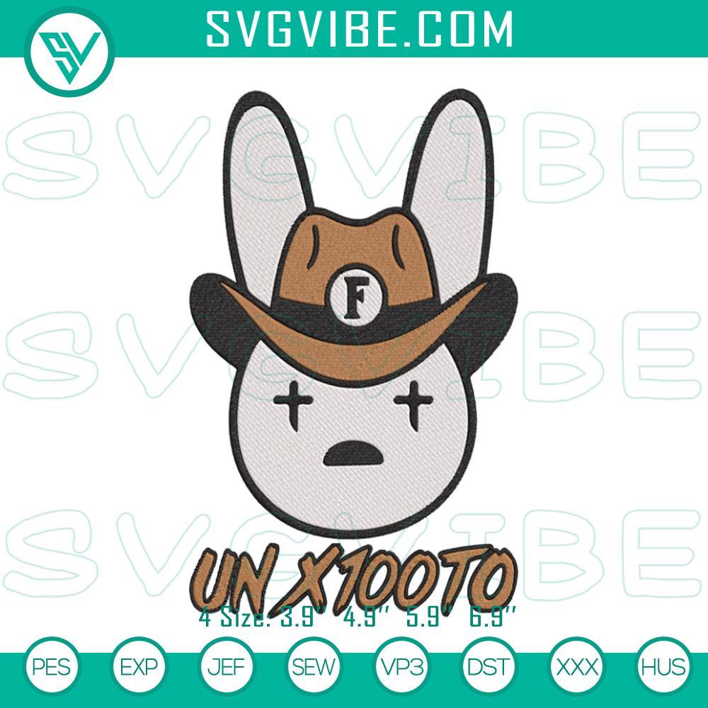 bad bunny un x100to machine embroidery design bad bunny grupo frontera embroidery file mockup