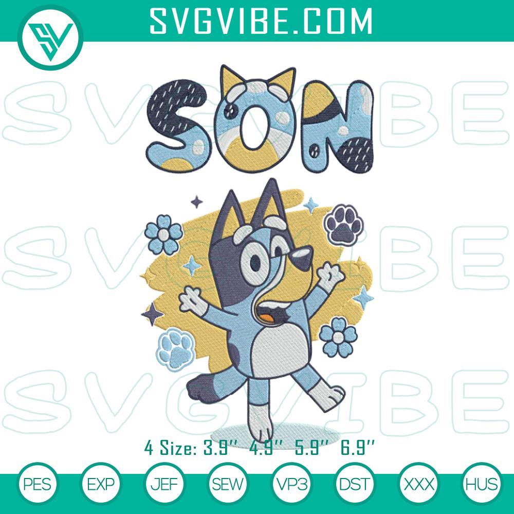 bluey son embroidery designs bluey heeler embroidery files mockup