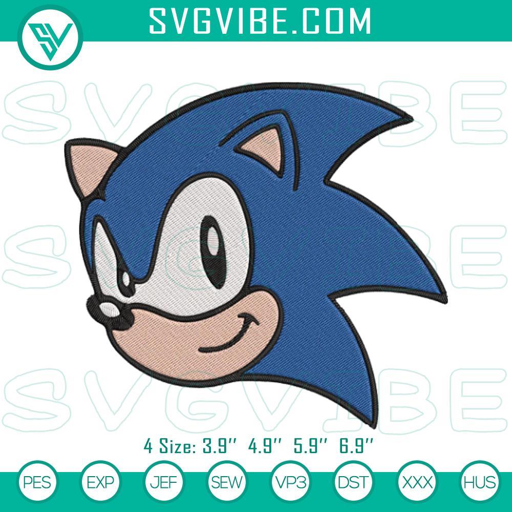 sonic head embroidery designs sonic the hedgehog embroidery files mockup