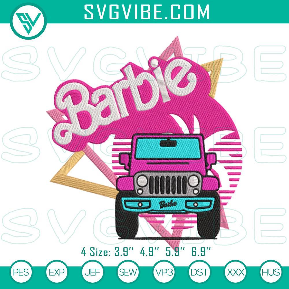 barbie jeep car embroidery files barbie embroidery designs mockup