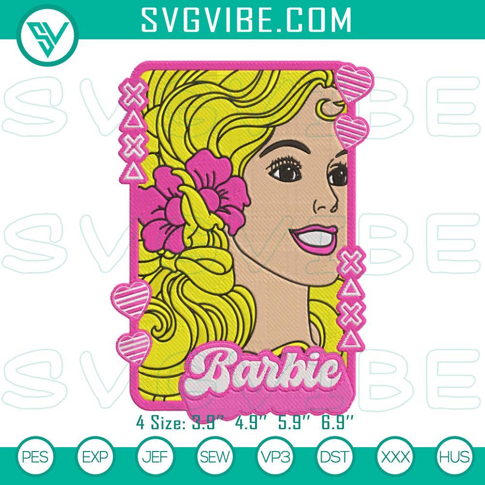 barbie embroidery designs barbie pink doll embroidery files mockup