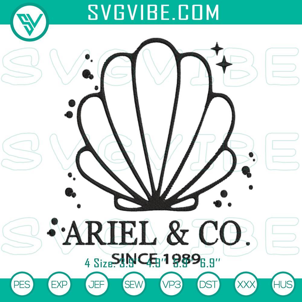 ariel and co since 1989 embroidery designs the little mermaid embroidery files mockup