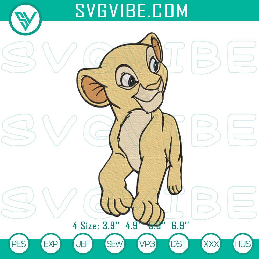 young nala lion king embroidery designs disney lion embroidery files mockup