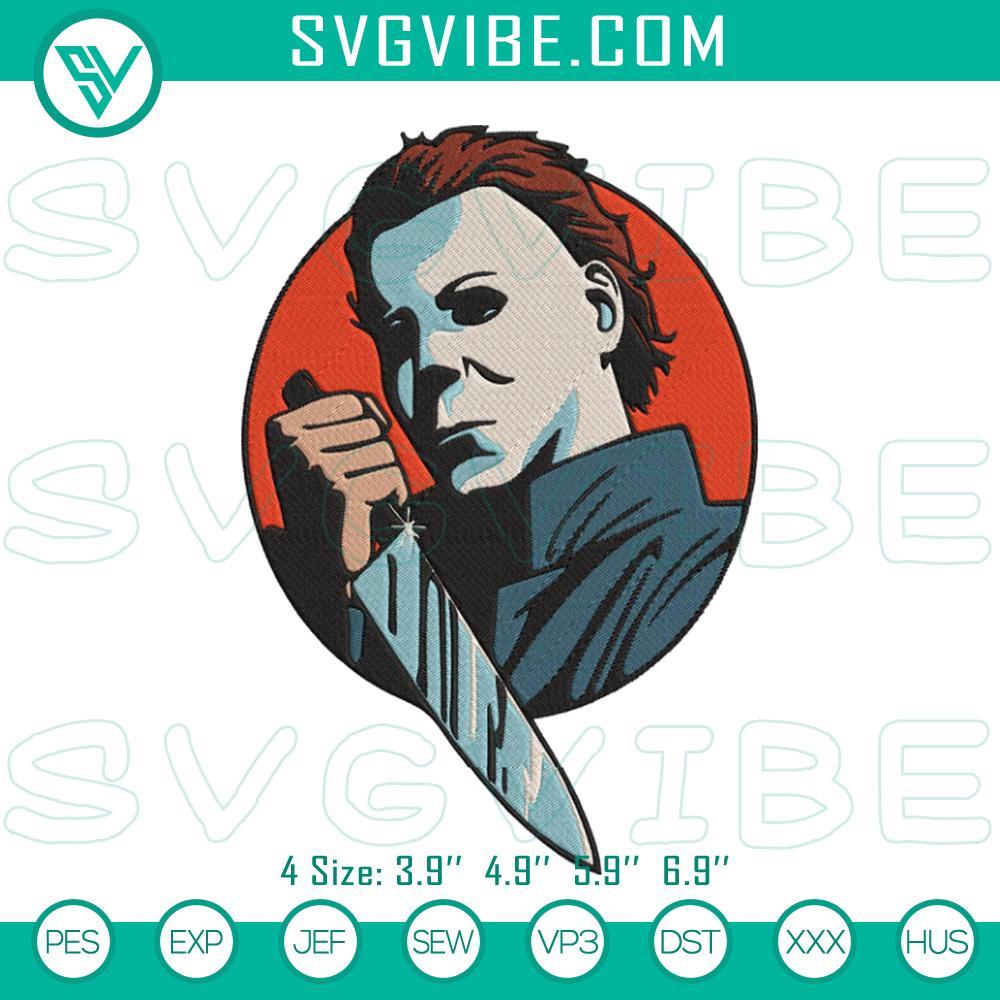 michael myers embroidery designs halloween movie embroidery files mockup