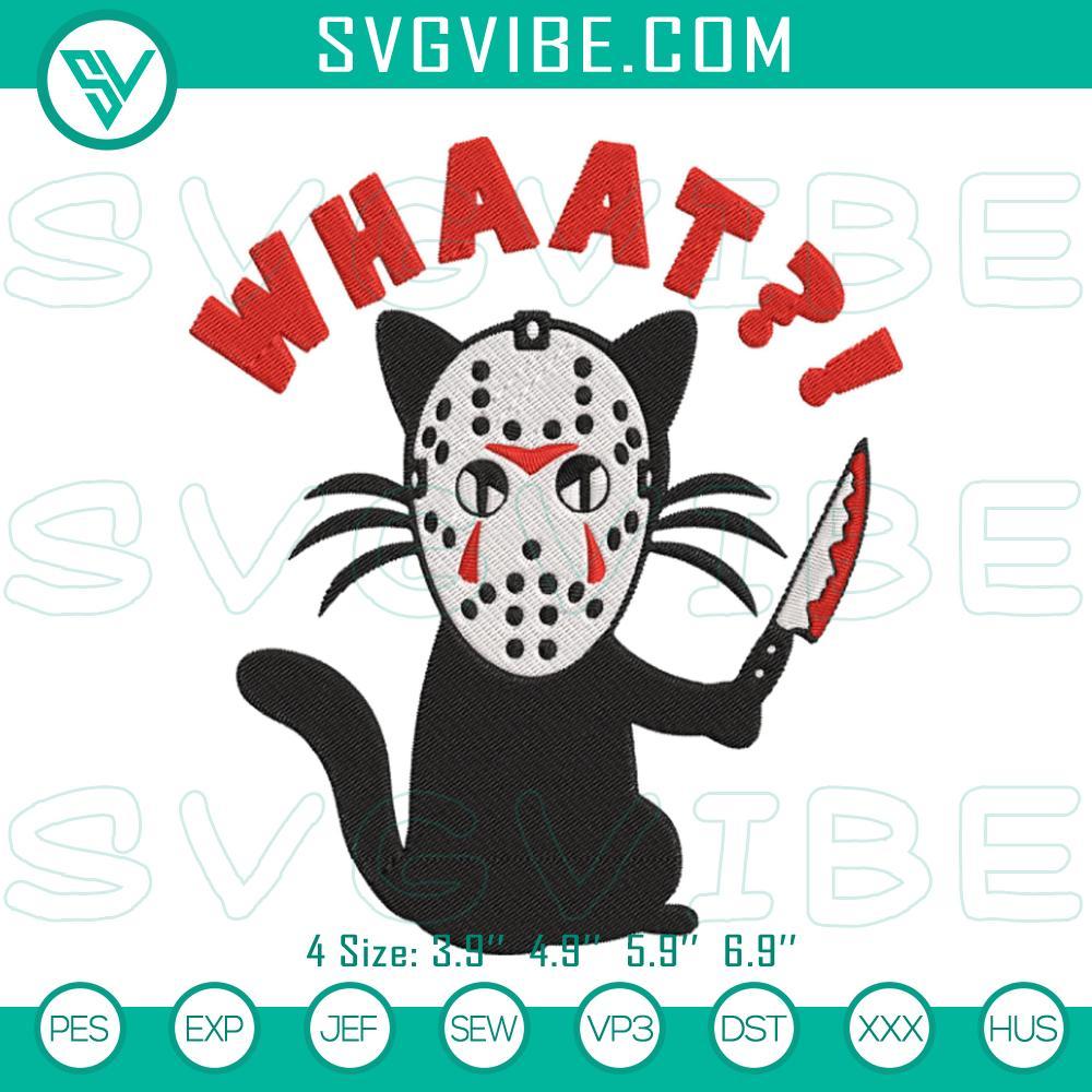 jason voorhees cat what embroidery designs funny friday the 13th embroidery files mockup