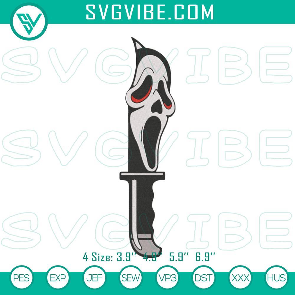 ghostface knife embroidery designs scream halloween embroidery files mockup