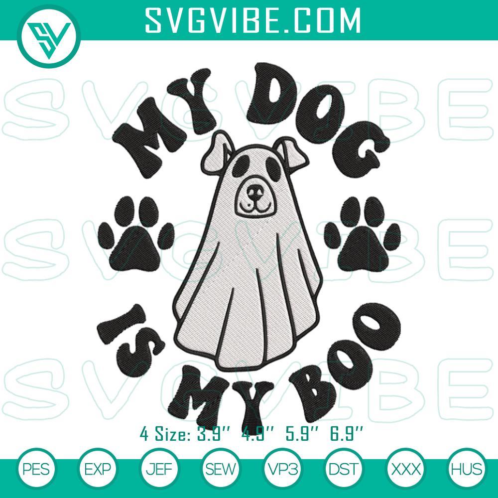 my dog is my boo embroidery designs dog ghost halloween embroidery files mockup