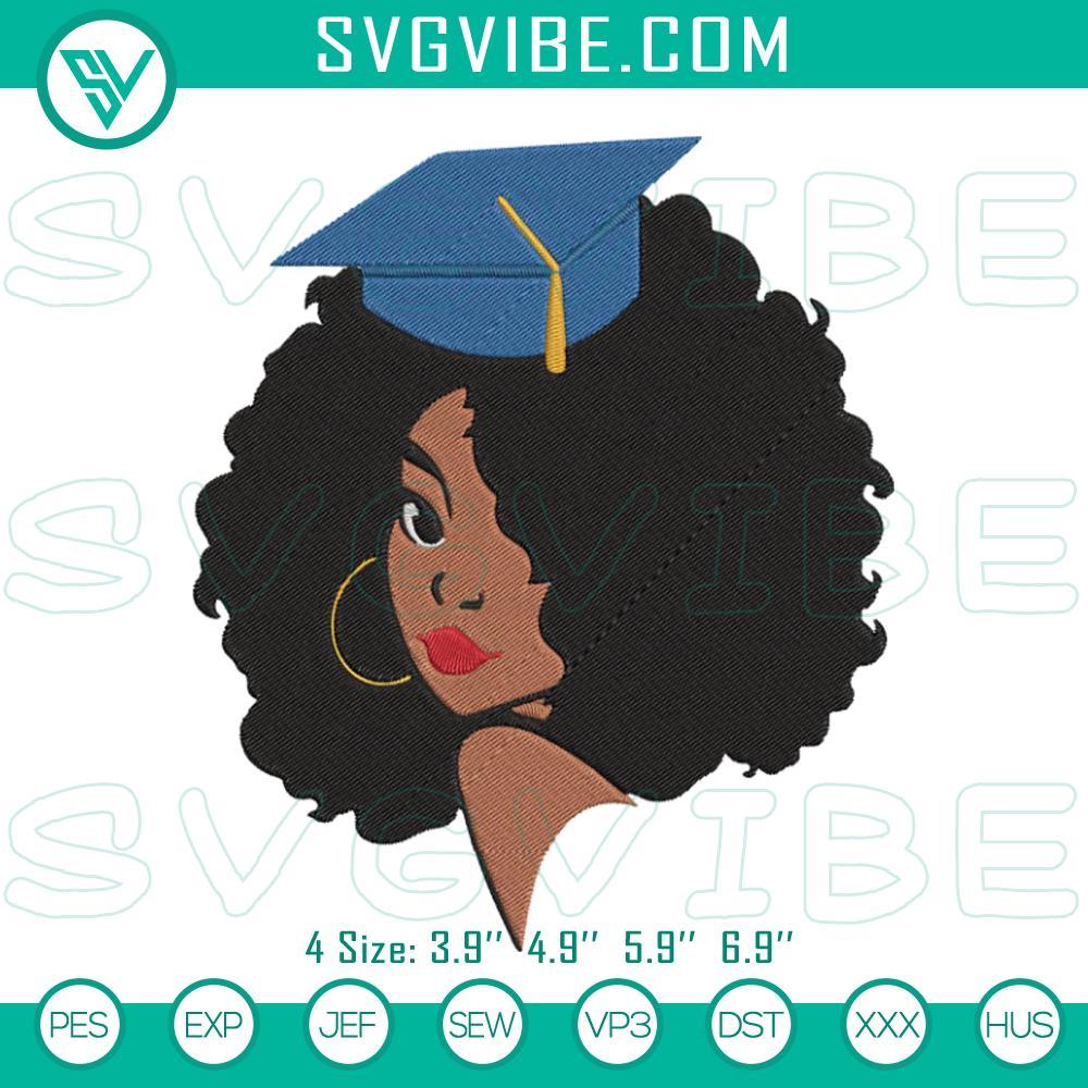 black girl graduation cap embroidery design black girl senior class embroidery file mockup