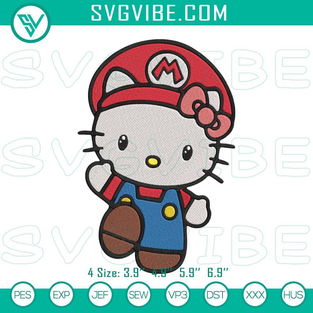 hello kitty mario embroidery designs super mario bros machine embroidery files mockup