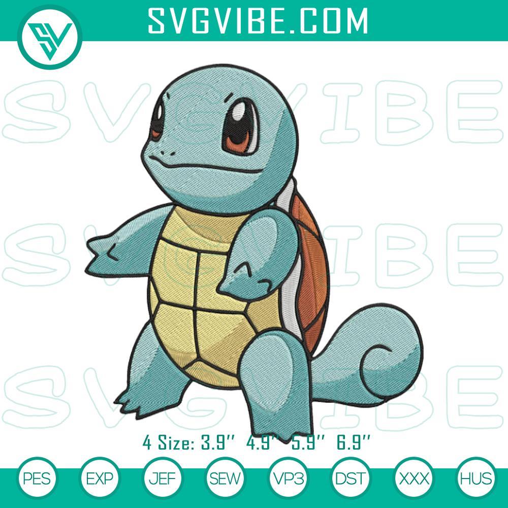 pokemon squirtle machine embroidery designs files mockup