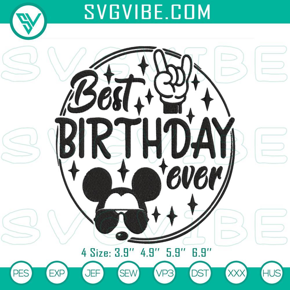 best birthday ever disney embroidery designs kids birthday party embroidery files mockup