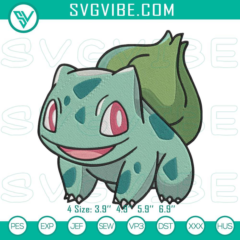 bulbasaur embroidery designs pokemon anime embroidery files mockup