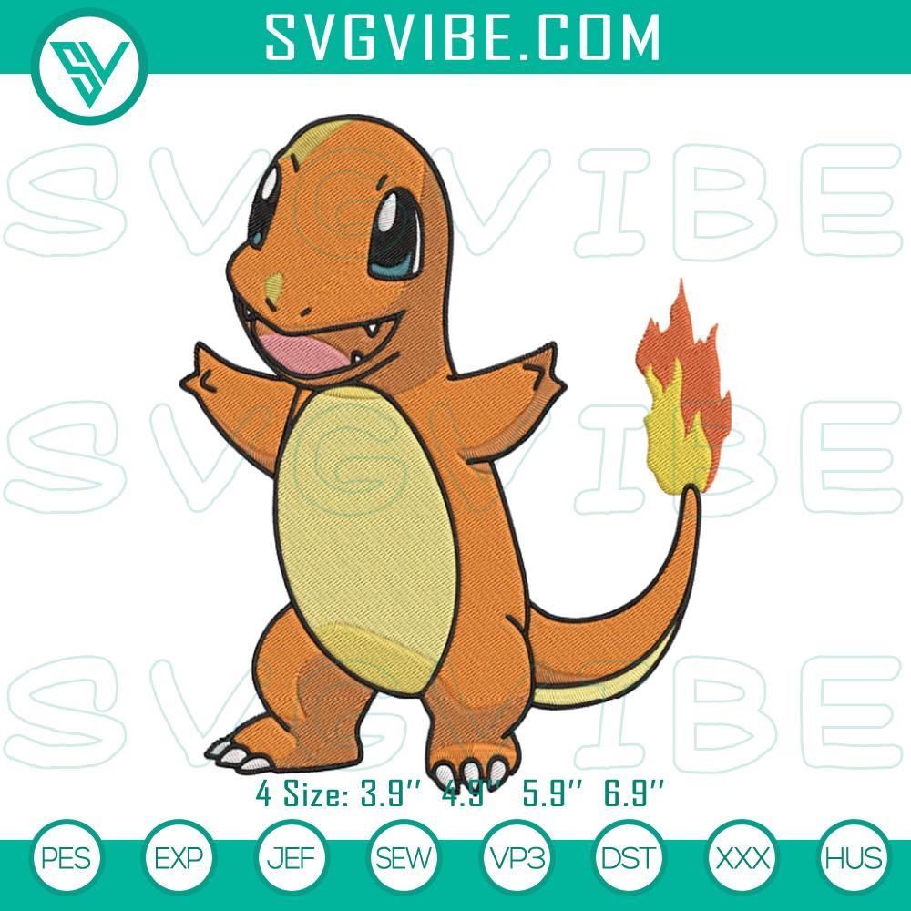 charmander embroidery designs fire pokemon embroidery files mockup