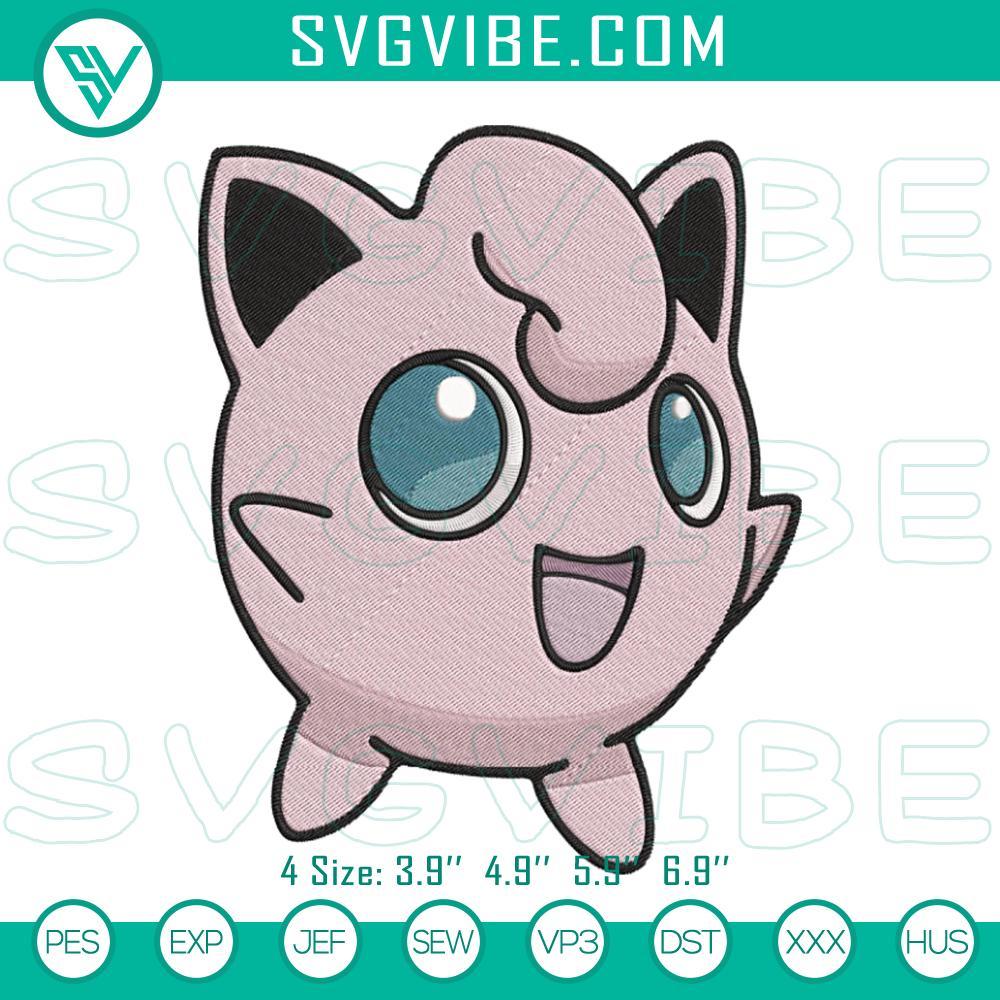 jigglypuff embroidery designs pokemon character embroidery files mockup