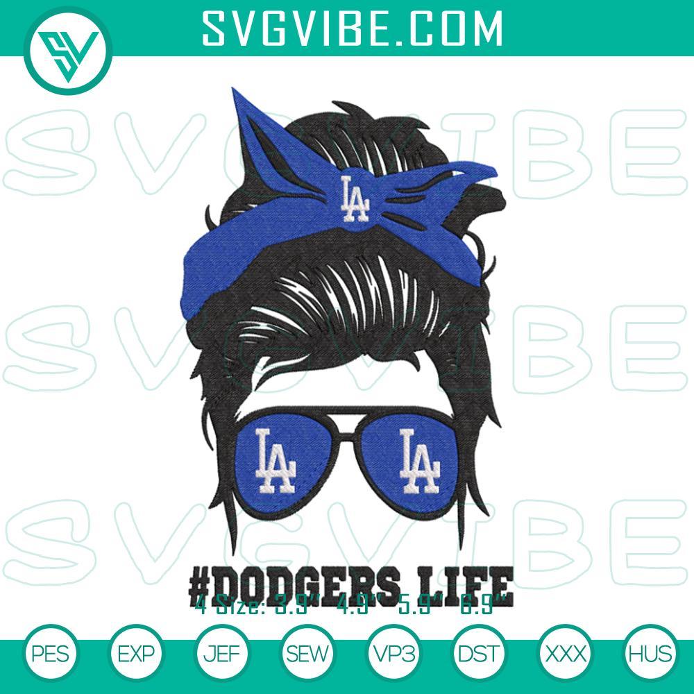 dodgers life girl embroidery designs dodgers baseball fan machine embroidery files mockup