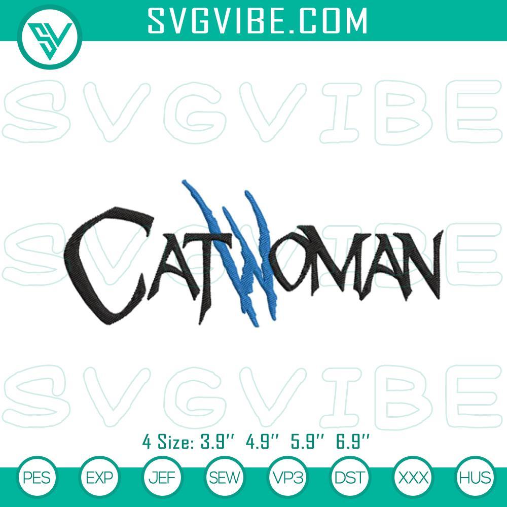 catwoman logo embroidery designs superhero dc comics machine embroidery files mockup