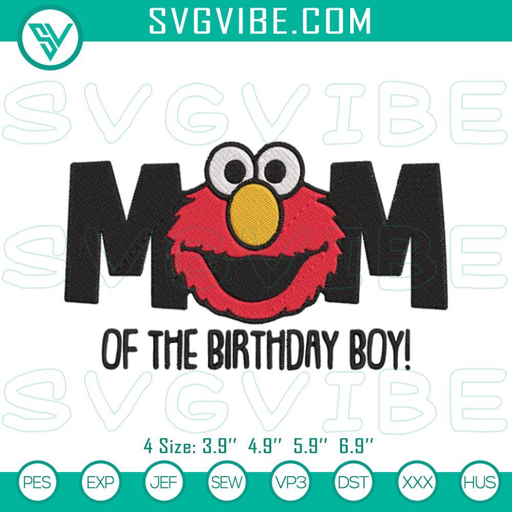 mom of the birthday boy elmo embroidery designs muppet birthday machine embroidery files mockup