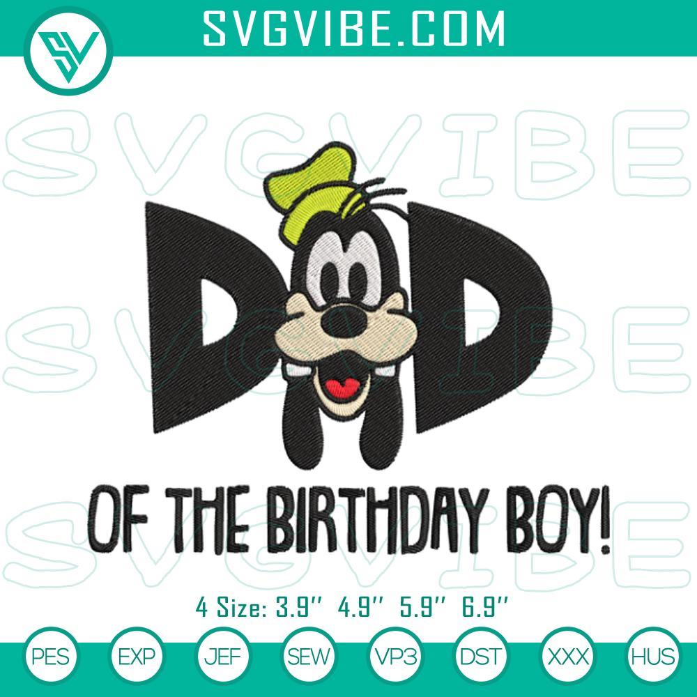 dad of the birthday boy goofy machine embroidery designs mockup