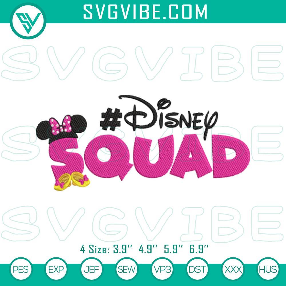 disney squad minnie embroidery designs disney vacation embroidery files mockup