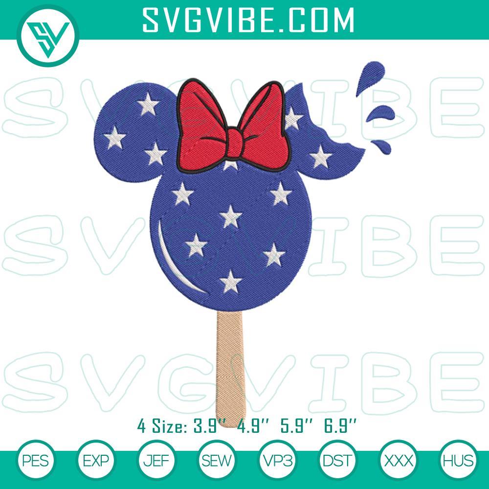 minnie mouse usa flag ice cream embroidery designs disney 4th of july machine embroidery files mockup