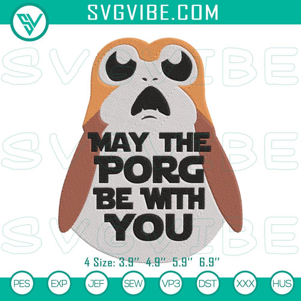 may the porg be with you embroidery designs funny star wars embroidery files mockup