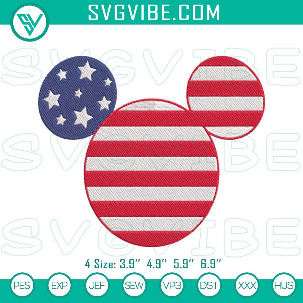 mickey american flag embroidery designs 4th of july disney world machine embroidery files mockup