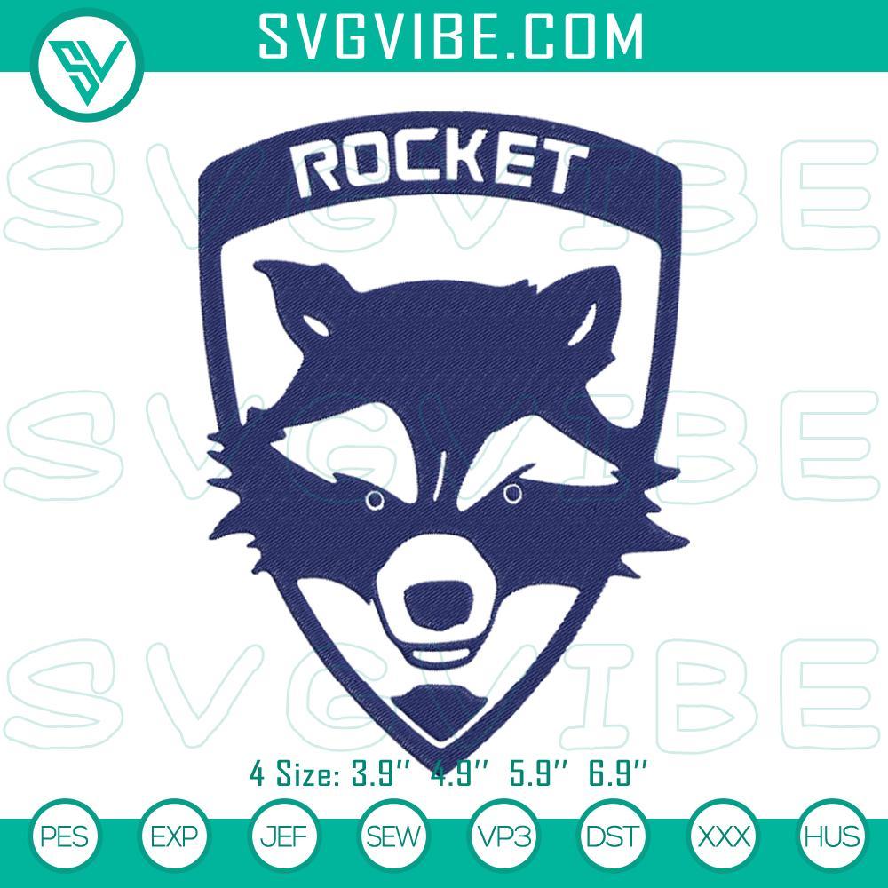 rocket raccoon logo embroidery design guardians of the galaxy vol 3 embroidery file mockup