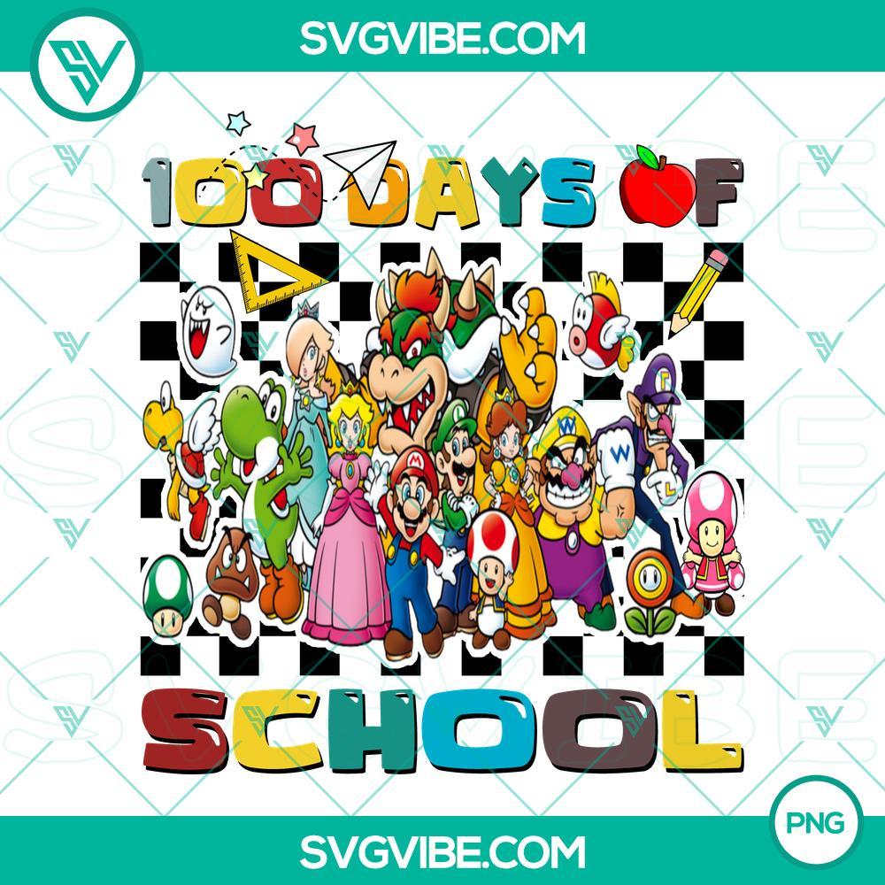 super mario bros 100 days of school png designs for shirts mockup