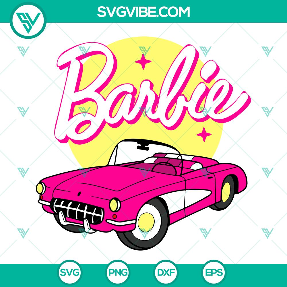 barbie corvette car svg barbie pink car svg png dxf eps cut files 6 mockup