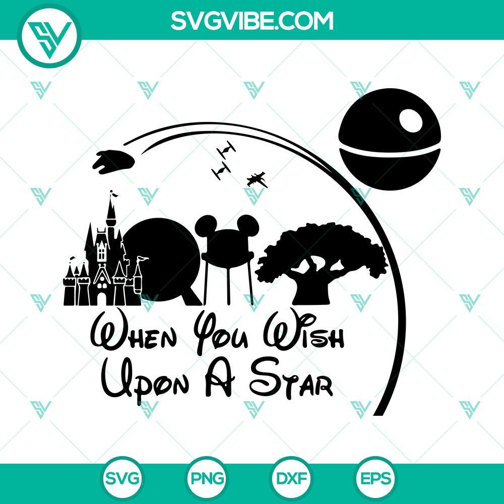 when you wish upon a star disney svg disneyland parks star wars svg galaxy family trip svg png dxf eps cricut silhouette 2 mockup