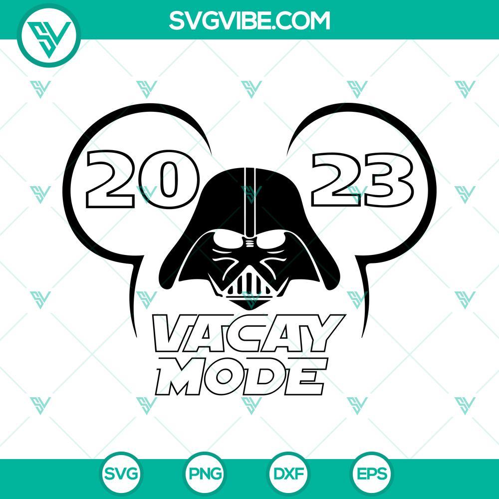 darth vader mickey minnie ears vacay mode 2023 svg family vacation svg disneyland star wars trip svg png dxf eps 4 mockup